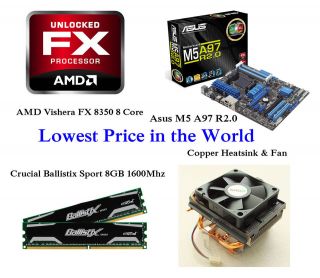   LE R2.0 AMD Vishera FX 8350 4.0Ghz 8Core Crucial Ballistix Sport 8GB