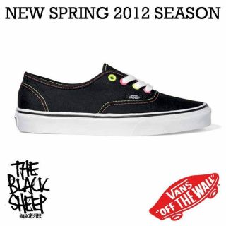 VANS OFF THE WALL AUTHENTIC (NEON) BLACK/YELLOW/P​INK UNISEX LACE UP 