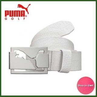 Puma Golf High Shine Croco Golf Belt White  Small (S)