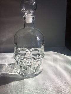 crystal head glass bottle skull face bones rocker biker gothic poison 