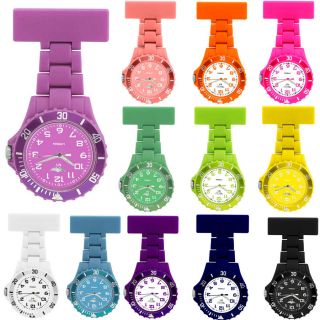 NY London Rubberized Nurse Watch With Pin Fob Non Silicone Toy Stylish 