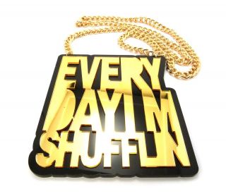   EVERY DAY IM SHUFFLIN PENDANT &36 CUBAN LINK CHAIN NECKLACE MP796