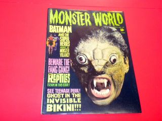 MONSTER WORLD #10 Warren BATMAN,INVISIB​LE BIKINI magazine SF horror 