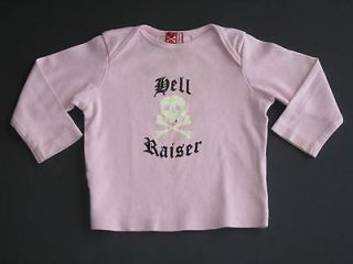 Boutique No Added Sugar NAS pink skull Hell Raiser tee shirt 12 18M