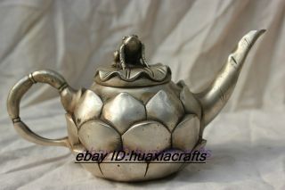 China folk culture bronze silver statue Frog Pond Water Cube Signature 
