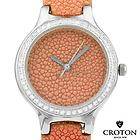 NEW CROTON WOMENS SWISS QUARTZ WATCH STAINLESS STEEL CRYSTALS RETAIL 