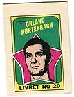 1971 72 O Pee Chee/Topps Booklets #20 Orland Kurtenbach French