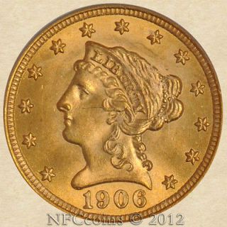 1906 $2 1/2 GOLD LIBERTY MS64+ PCGS