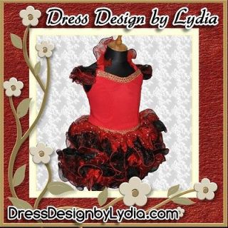 471Z Red Black Glitz Beauty Easter Pageants Party Dress Spring Outfit 