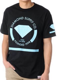 NEW Authentic Diamond Supply Co Mens T Shirt Black & DMND Blue Tee 