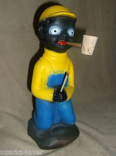   Black Americana Chalk Ware African Figurine Carnival ware Smoking Pipe
