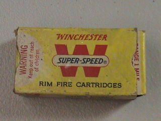 Vintage Winchester Super Speed Rim Fire 22 rifle Cartridge box