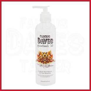 FAMOUS DAVES GRADUAL 10 SELF TANNING LOTION, FAKE TAN, NATURAL DAILY 