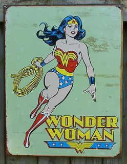 DC Comics Wonder Woman Tin Sign Super Hero Lasso Red Boots Amazing 