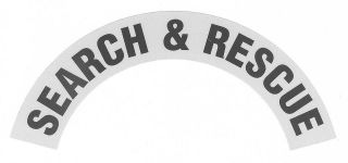 SEARCH AND RESCUE FIRE HELMET CRESCENT DECALS   A PAIR!