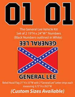 Magnetic General Lee Full Size Decal Vehicle Kit