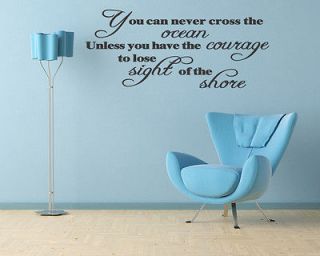   CROSS THE OCEAN Vinyl Wall Quotes Lettering Decal Quote Home Decor