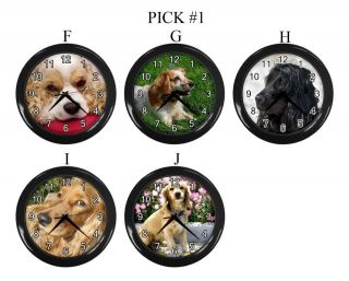 Cocker Spaniel Dog Puppy Puppies F J Wall Clock Gift #PICK 1