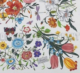   GUCCI legendary FLORA Flowers & Butterflies SIGNED silk scarf NWT