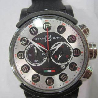 OFFICINA DEL TEMPO MENS WATCH CHRONO STAINLESS S RUBBER SPORT 