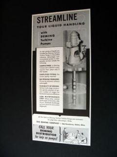 Deming Vertical Turbine Pumps 1956 print Ad