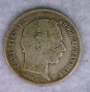 DENMARK 1 KRONE 1875 FINE DANISH COIN