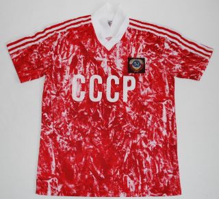 1989 91 RUSSIA CCCP USSR ADIDAS HOME FOOTBALL SHIRT (SIZE M)