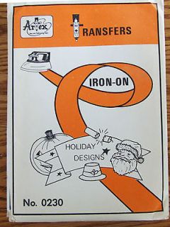   Artex Hobby Products Iron On Transfers #0230 Holiday Designs 1970s