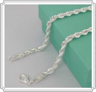   Hot Xmas Gift Love Chain Twist Rope 925 Sterling Silver Necklace 2MM
