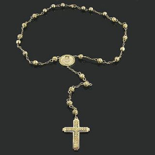 14K Fancy Yellow Diamond Rosary Bead Necklace 5.81
