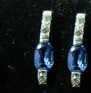 Yogo Sapphire 14kt white gold earrings .47tcw BEAUTIFUL cornflower 