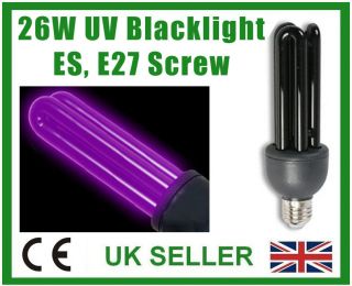   Ultraviolet Blacklight Low Energy CFL Light Bulbs ES E27 Screw Lamps