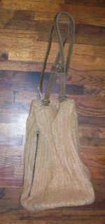 DKNY Natural Woven Backpack Bag Sling Purse Leather Strap Straw Sea 