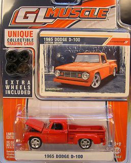   MUSCLE SERIES #3 164 SCALE CUSTOM RED 1965 DODGE D 100 TRUCK