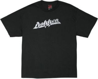 Dokken Faded Distressed Logo Black Adult T shirt