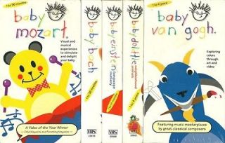 Lot 5 Baby Einstein Mozart Bach Van Gogh Doolittle Videos VHS