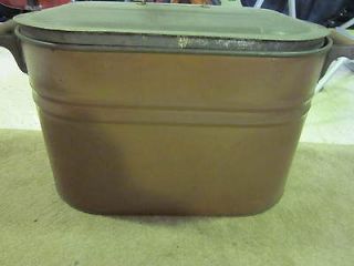 antique copper wash boiler with lid  nice
