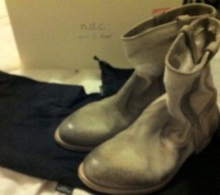 Box NDC Vaquero Stripe Beige Leather Boot Made By Hand Size 35.5 Like 