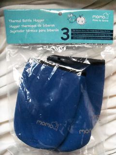 MOMO brand 3 Pack 9oz Thermal Bottle Huggers Blue Wide Neck Bottle 