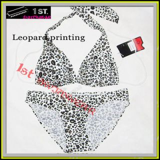 New Womens White Leopard print Bikini Swimwear Swimsuits Bathing suits 
