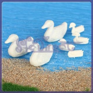 10 White DIY Model Duck Figurine Animal Gift Toy Fountain Park Layout 