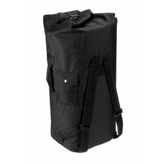 Black   Military Enhanced Double Strap Duffle Bag, (Cordura Nylon)
