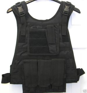 Military Swat Combat Tactical Modular Plate Carrier Vest Black NEW