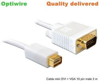 Video Cable DVI mini male to VGA / SVGA / D sub 15pin male 3m Mackbook 