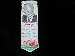Vintage Dwight D. Eisenhower Silk Bookmark Woven by American Silk 