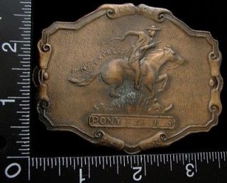 VINTAGE ***GREAT PONY EXPRESS RIDER*** 1902  SINCE 1852 BUCKLE   FREE 