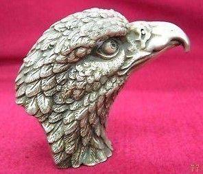   brass silver plate eagle head hawk Statue Carving Figures Display