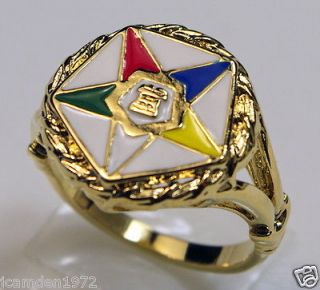 Masonic OES Order of the Eastern Star RING 18K Gold Overlay size 10