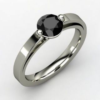   Cheap Natural Black Diamond Engagement Wedding Silver Ring Unique