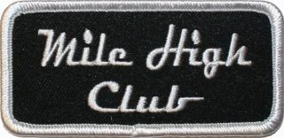 Mile High Club Name Tag Novelty Embroidered Iron On Badge Applique 